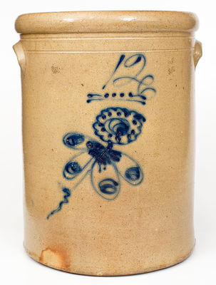 12 Gal. Stoneware Crock with Floral Decoration, possibly Red Wing, MN