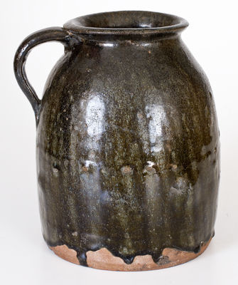 Attrib. Rich Williams, Gowensville area, Greenville County, SC Alkaline-Glazed Stoneware Handled Jar