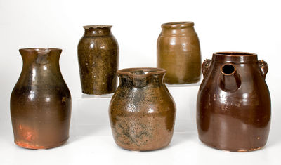Five Pieces of American Utilitarian Stoneware, 19th and 20th centuries