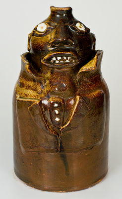 Exceptional Large-Sized Stoneware Face Jug, Alabama origin, late 19th or early 20th century