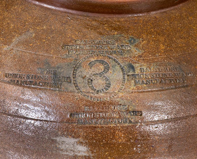 Exceedingly Rare BALTIMORE UNION STONEWARE MANUFACTORY Stoneware Jar, 1808-1810
