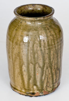 Rare Alkaline-Glazed Stoneware Jar Stamped "J F Y," probably Alabama origin
