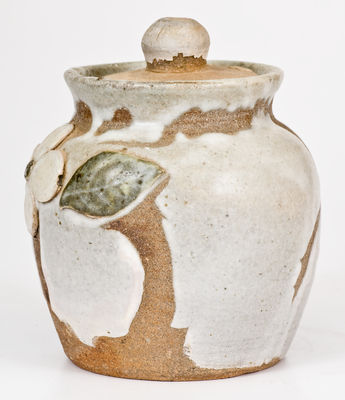 Arie Meaders, Cleveland, GA Lidded Jar w/ Dogwood Flower Motif