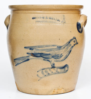 Rare Two-Gallon COWDEN & WILCOX / HARRISBURG, PA Stoneware Bird Jar