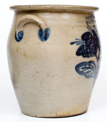 Fine COWDEN & WILCOX / HARRISBURG, PA Stoneware Jar w/ Elaborate Cobalt Floral Decoration