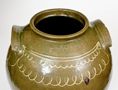 Outstanding Nine-Gallon CHANDLER MAKER Stoneware Jar, Thomas Chandler, Edgefield District, SC
