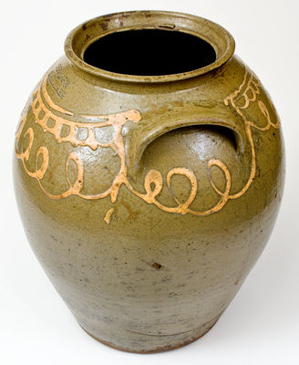 Scarce TRAPP & CHANDLER Alkaline-Glazed Stoneware Jar (John Trapp and Thomas Chandler), Edgefield