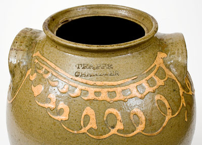 Scarce TRAPP & CHANDLER Alkaline-Glazed Stoneware Jar (John Trapp and Thomas Chandler), Edgefield