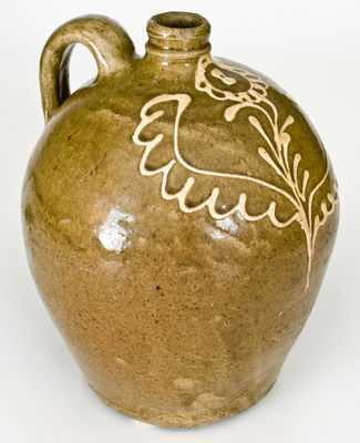 Scarce attrib. Collin Rhodes, Edgefield District, SC Stoneware Jug w/ Kaolin Slip Decoration