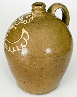 Scarce attrib. Collin Rhodes, Edgefield District, SC Stoneware Jug w/ Kaolin Slip Decoration