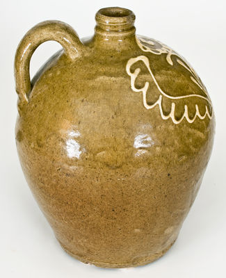 Scarce attrib. Collin Rhodes, Edgefield District, SC Stoneware Jug w/ Kaolin Slip Decoration