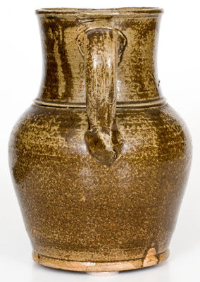 Small-Sized Alkaline-Glazed Stoneware Pitcher, probably W.F. Hahn, Trenton, Edgefield District, SC, circa 1880.