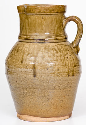 One-Gallon Alkaline-Glazed Stoneware Pitcher, attrib. W.F. Hahn, Trenton, Edgefield District, SC, circa 1870-80