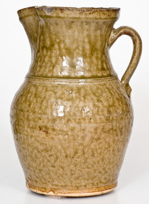 Half-Gallon Alkaline-Glazed Stoneware Pitcher, attrib. W.F. Hahn, Trenton, Edgefield District, SC, c1870-80