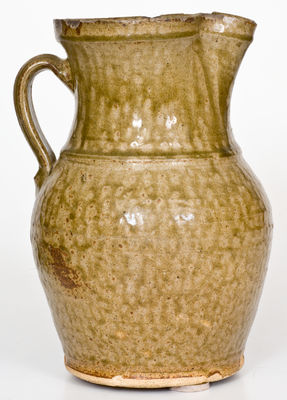 Half-Gallon Alkaline-Glazed Stoneware Pitcher, attrib. W.F. Hahn, Trenton, Edgefield District, SC, c1870-80