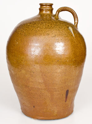 Four-Gallon Alkaline-Glazed Stoneware Jug Stamped 