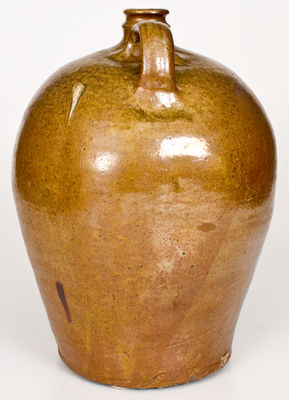 Four-Gallon Alkaline-Glazed Stoneware Jug Stamped