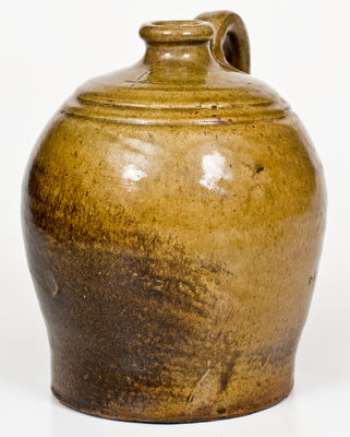 Small-Sized Alkaline-Glazed Stoneware Jug, Incised "X," probably Dave, Edgefield District, SC, c1850