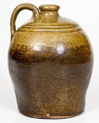 Small-Sized Alkaline-Glazed Stoneware Jug, Incised "X," probably Dave, Edgefield District, SC, c1850