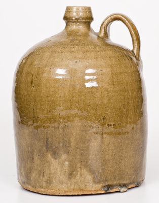 Alkaline-Glazed Stoneware Jug, attrib. B.F. Landrum Pottery, Edgefield District, SC, circa 1860