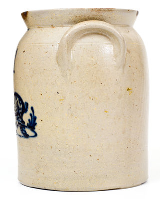 Extremely Rare LYONS, New York Stoneware Jar with Rabbit Decoration