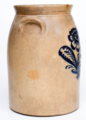 3 Gal. JOHN BURGER / ROCHESTER, New York Stoneware Jar with Floral Decoration