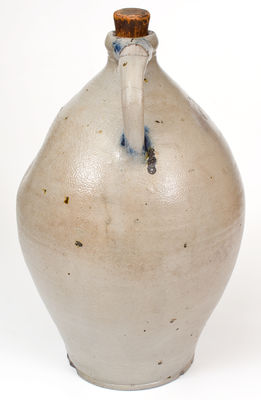 Extremely Important Stoneware Jug w/ Incised Decoration of Man Looking Between his Legs