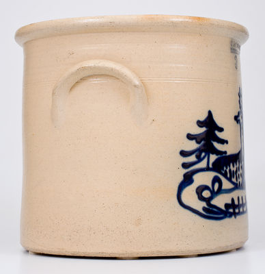 Fine 3 Gal. J. & E. NORTON / BENNINGTON, VT Stoneware Crock w/ Reclining Deer Decoration