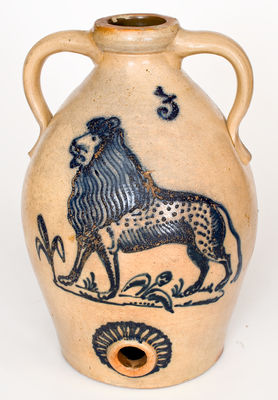 Exceedingly Rare & Important Rochester, NY Slip-Trailed Lion Water Cooler