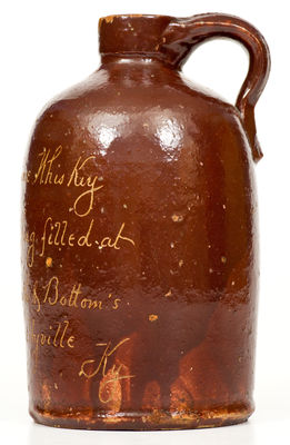 Small-Sized Stoneware Script Jug with Shelbyville, KY Advertising, American, circa 1885
