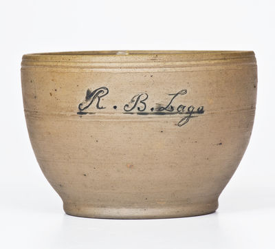 Fine and Extremely Rare Small-Sized Stoneware Presentation Bowl, "R.B. Lago," Rockingham County, VA