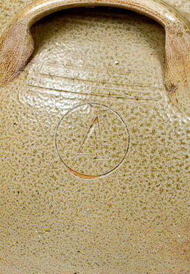 Rare Four-Gallon att. Chester Webster, Randolph Co, NC Stoneware Jar w/ Incised Bird-on-Branch Decoration