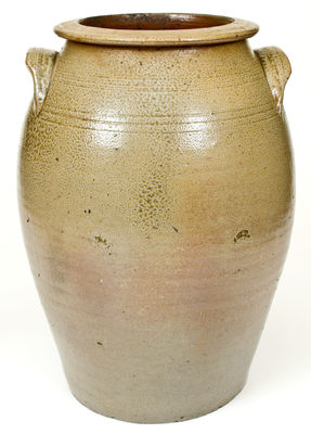 Rare Four-Gallon att. Chester Webster, Randolph Co, NC Stoneware Jar w/ Incised Bird-on-Branch Decoration