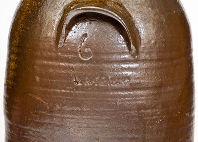 Six-Gallon WM PENLAND, Buncombe County, NC, Stoneware Churn