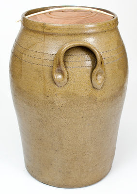 E.S. CRAVEN, Randolph County, North Carolina Stoneware Jar or Churn