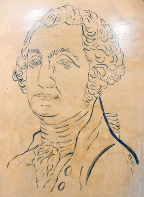 Monumental 50-Gallon Midwestern Stoneware Cooler w/ Bust of George Washington