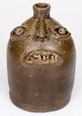Rare Southern Stoneware Face Jug, Alabama or Georgia origin, late 19th / early 20th century