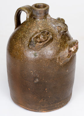 Rare Southern Stoneware Face Jug, Alabama or Georgia origin, late 19th / early 20th century