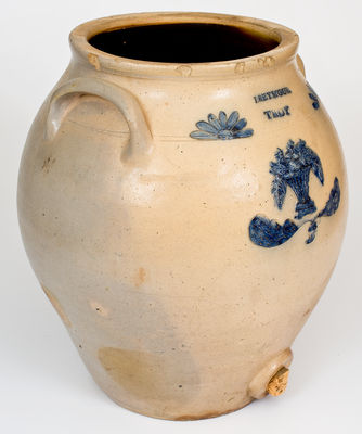Outstanding I. SEYMOUR / TROY Stoneware Water Cooler w/ Applied Fruit Basket and Incised Decoration