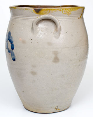 Fine Stoneware Jar w/ Incised Bird and Floral Decoration, attrib. William Capron, Albany, NY, c1800-1805