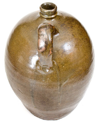Very Rare Stoneware Jug with Kaolin Slip Flower Inscribed 