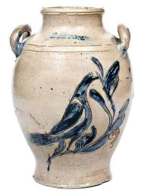 Highly Important Mrs. Elesebeth Tarbell / 1806 BOSTON Stoneware Jar