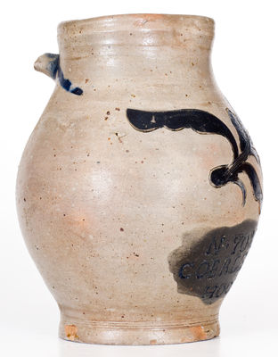 Extremely Rare and Important N. YORK / COERLEARS HOOK Stoneware Pitcher, Thomas Commeraw