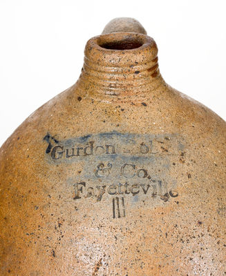 Exceedingly Rare Gurdon Robins & Co. / Fayetteville, NC Jug - Earliest North Carolina Stoneware Mark