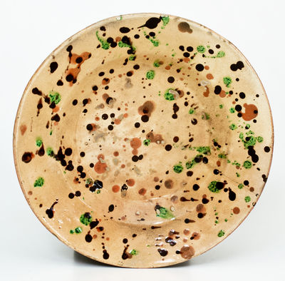 Redware Dish attributed to Solomon Loy, Alamance County, NC, circa 1825-1840