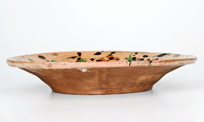 Very Rare Redware Bowl attrib. Solomon Loy, Alamance County, NC, c1825-40