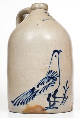 Two-Gallon W. ROBERTS. BINGHAMTON. NY Stoneware Bird Jug