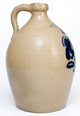2 Gal. JOHN BURGER / ROCHESTER Stoneware Jug w/ Floral Design