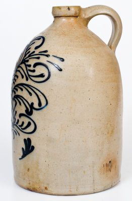 EDMANDS & CO. (Charlestown, MA) Stoneware Jug w/ Elaborate Slip-Trailed Decoration