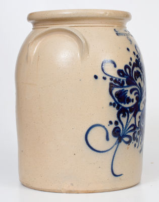 J. NORTON & CO. / BENNINGTON, VT Stoneware Jar w/ Elaborate Floral Decoration